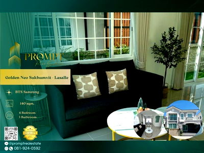บ้านเดี่ยวให้เช่า : GH01300 - Golden Neo Sukhumvit - Lasalle