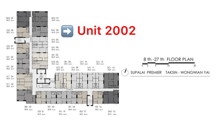⭐️⭐️ขายดาวน์มาใหม่!! ศุภาลัย พรีเมียร์ ตากสิน-วงเวียนใหญ่ Unit PA1-2002 ขนาด 42.5 ตร.ม. ทำเลดี น่าอยู่ สนใจ Line: @atfirm⭐️⭐️