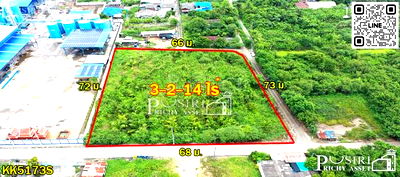 ที่ดิน สมุทรสาคร : ขายที่สร้างโกดัง 3.5 ไร่ โดดเด่น ลงตัว หน้ากว้าง 68 เมตร ติดถนน 3 ด้าน ซื้อไว้มีแต่ขึ้น เพียง 1 นาทีจากถนนสายใยรัก - KK5173S