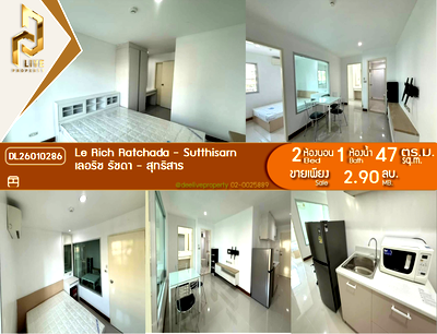 Condos for sale : DL26010286 Condo for sale, Le Rich Ratchada - Sutthisarn near MRT สุทธิสาร, ready to move in, call urgently 0653619502 LineID @897iyzll