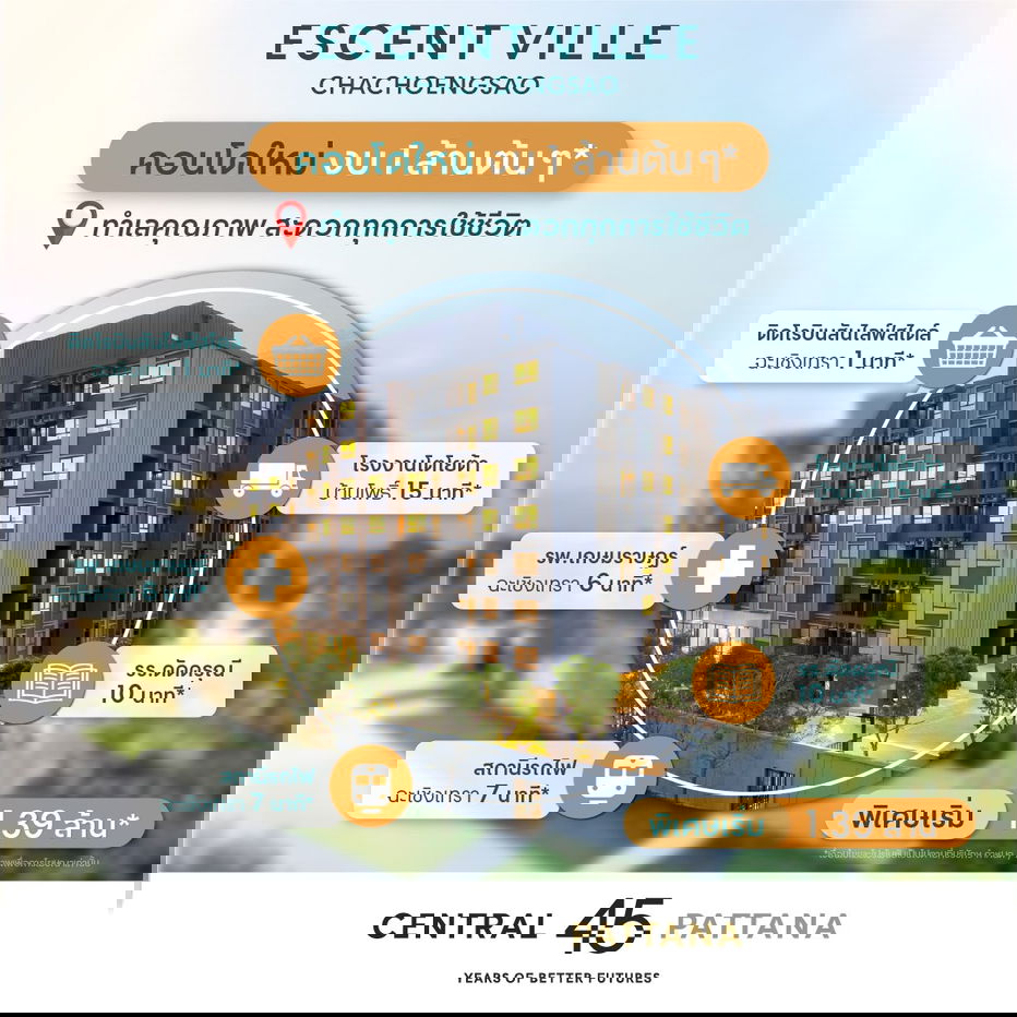 รูป คอนโดห้องใหม่ป้ายแดง ติดรั้วโรบินสันฉะเชิงเทรา เดินได้ ไม่ต้องขับรถ - รูปที่ 18/20