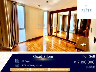 ขายคอนโด : ✨ตัดใจขายด่วน Quad Silom ห้องตำแหน่งดี ทิศดี ราคานี้หาไม่ได้อีกแล้วในย่านนี้ 🎉