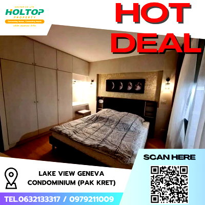 เช่าคอนโด ปากเกร็ด นนทบุรี : #R8795  🎉 130169 ให้เช่าคอนโด Lake View Geneva Condominium (Pak Kret)