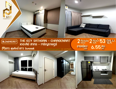 Condos for sale : DL26010357 Condo for sale, The Key Sathorn - Charoenrat near BTS Surasak, ready to move in, call urgently 0638692663 LineID @257sxzzu