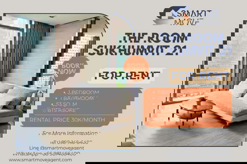 🔥 สำหรับเช่า !! ห้องกว้าง, ชั้นสูง 13++,🔥 Code C20230209902..........The Room Sukhumvit 21, 1 ห้องนอน, 1 ห้องน้ำ, แต่งครบ, พร้มเข้าอยู่📣📣