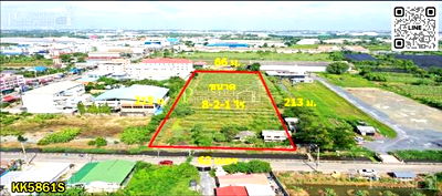 ที่ดิน สมุทรสาคร : ที่สวย 8 ไร่ครึ่ง รูปทรงดีวางแปลนง่าย ขอ รง.4 ได้ 100% เดินทางสะดวก ใกล้ถนนหลักเชื่อมต่อพุทธสาคร-สายสี่ตัดใหม่ เพียง 6.5 ล้าน/ไร่ - KK5861S
