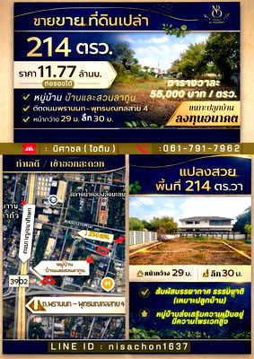 Land for sale Taling Chan : Land for sale at Baan & Suan Lagoon, Taling Chan, near Kanchanaphisek Road Price: 55,000 THB per sq.w.