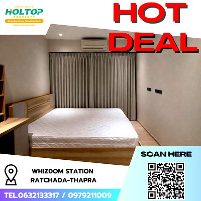 คอนโดให้เช่า : #R8800 🎉 130169  ให้เช่าคอนโด Whizdom Station Ratchada-ThaPra