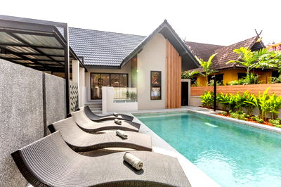 Houses for rent Hangdong Subdistrict Municipal Office : Single-story pool villa for rent with 3 bedrooms,2 toilets and 1 kitchen. 