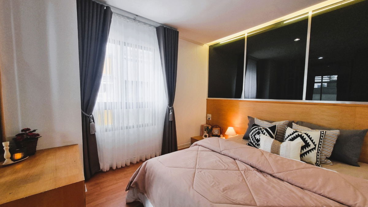 picture 💒☃️🌈 Lumpini Ville Sukhumvit 77 💒☃️🌈 15,000 Baht, corner room, 48 sq.m., Building 2, 8th floor: 1 bedroom, 1 bathroom, 2 balconies - 2/12