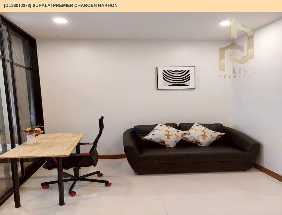 รูป DL26010378 ให้เช่าคอนโด ศุภาลัย พรีเมียร์ เจริญนคร (Supalai Premier Charoen Nakhon) ใกล้ BTS คลองสาน พร้อมเข้าอยู่ โทรด่วน 0653619502 LineID @534wlwof - รูปที่ 2/12