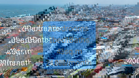 คอนโดแบบ 2 ห้องนอน 1 ห้องน้ำทำเลพัทยาสาย 3 ว่างให้เช่า