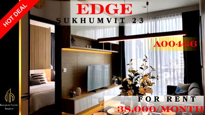 Condos for rent BTS Phrom Phong : 🍀🍀🍀 Beautiful Condo for Rent 🌸 📌 EDGE Sukhumvit 23 (Line: @rent2022) ✨ Ready to move in | Property Code: A00520