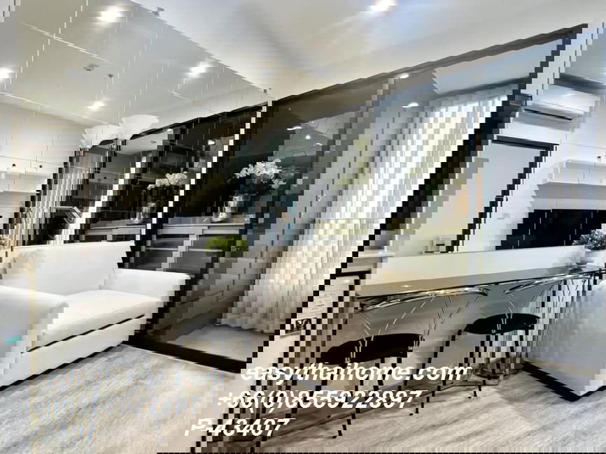 รูป P-43407 วิวเมืองสวย! ไอดีโอ โมบิ อโศก 1 นอน ใกล้ MRT เพชรบุรี 27,000 บาท : เขตห้วยขวาง | Line Id @easythaihome | 085-592-2897 - รูปที่ 7/15