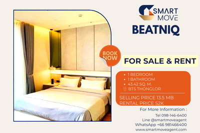 Condos for sale The Customs Department : 🔥 For Sale !! Luxury condo, high floor 19++ !! 🔥 Code C20221207146...Beatniq, 1 bedroom, 1 bathroom, furnished, ready to move in, Special Deal!!📣📣