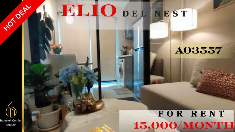 🍀🍀🍀Beautiful condo 🌸 ให้เช่า📌 เอลิโอ เดล เนสท์(Line:@rent2022) พร้อมเข้าอยู่ ✨A03557