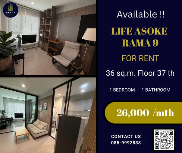 🟨🟦🟦Life Asoke - RAMA9 [FOR RENT]🟦🟦🟨 Available Now‼️Click ✅✅✅✅✅ Akara Real Estate "ตอบไว ทันใจ หลังการขายดีเยี่ยม"