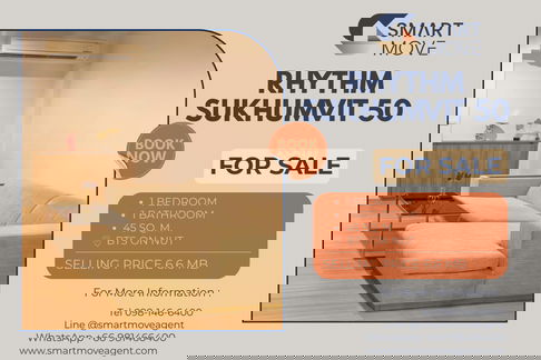 🔥 ขายพร้อมผู้เช่า !! ชั้นสูง 33++, ทำเลดี !! 🔥 Code C20241000034..........Rhythm Sukhumvit 50, 1 ห้องนอน, 1 ห้องน้ำ, แต่งครบ, ราคาพิเศษ!!📣📣