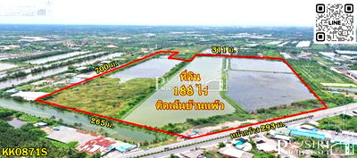 ที่ดิน สมุทรสาคร : ขายที่ 188 ไร่ เดินทางสะดวก ติด ถ.บ้านแพ้ว ใกล้ฝั่งพระราม 2 ใช้งานง่าย ติดถนนทั้งหน้าและหลัง - KK0871S