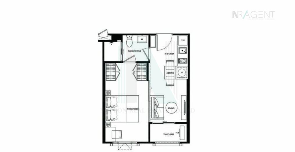 รูป ขายคอนโด มาเอสโตร 19 รัชดา 19 – วิภา อาคาร B ชั้น 2 1 ห้องนอน ขนาด 34 ตรม ใกล้ สวนลุมไนท์ - รูปที่ 8/8