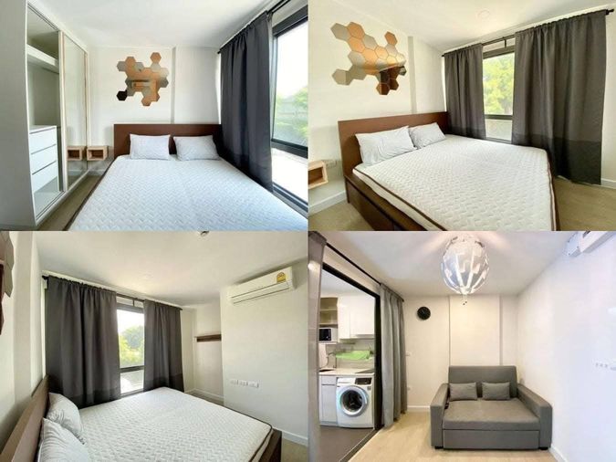 Cheapest in the project! ‼️ For Rent 🔥 Metro Luxe Rose Gold Phahol - Sutthisan. Beautiful room, fully furnished + washing machine included.📍