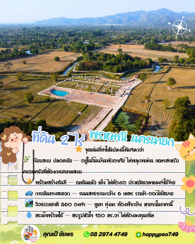รูป กำลังมองหาที่ดิน 2 ไร่ ปลูกบ้านสวนในทำเลพรหมณี-นครนายก ที่เงียบสงบ วิวสวย เดินทางสะดวกอยู่ไหม? - รูปที่ 1/21