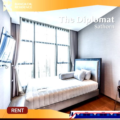Condos for rent :  The Diplomat Sathorn 🌃 Stylish Unit, Fully Furnished in the Heart of Sathorn 💝Near BTS Surasak 
