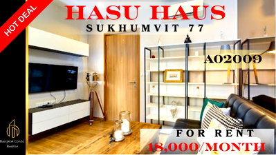 Condos for rent : 🍀🍀🍀 Beautiful Condo for Rent 🌸 📌 Hasu Haus Sukhumvit 77 (Line: @rent2022) ✨ Ready to move in | Property Code: A02009