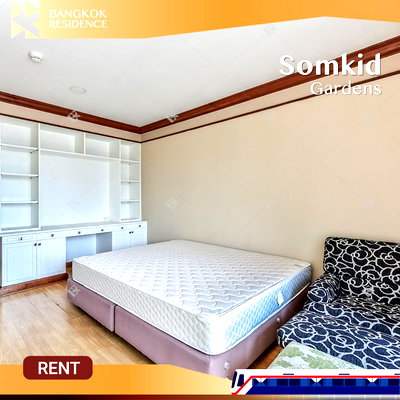 Condos for rent :  Somkid Gardens 💎 Spacious Unit with Luxury  Living  ✨ Near Central Chitlom&Embassy and Sky train 