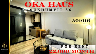 Condos for rent : 🍀🍀🍀 Cozy room 🍀 For Rent 📌OKA HAUS SKV 36 📲 Line: @rent2022 🔖 Property Code: A01016