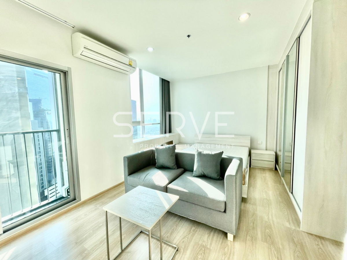 picture 2 Beds Conner Unit Large Room City View Fully furnished Good Location Close To MRT Thailand Cultural Centre Station @ Noble Revolve Ratchada - 2/7