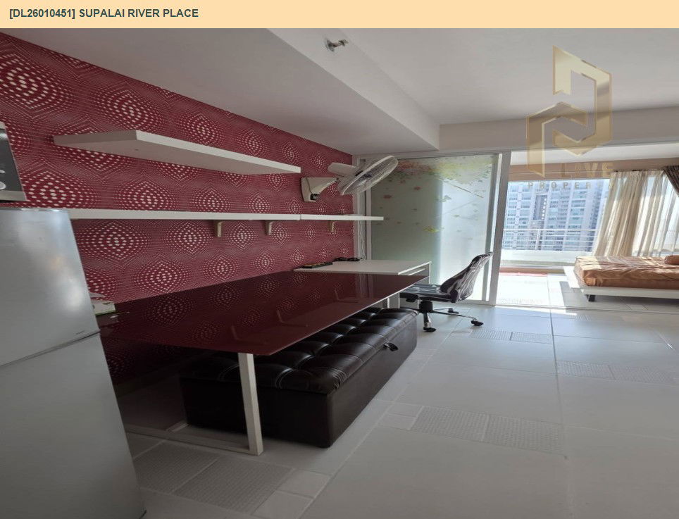 picture DL26010451 Condo for rent, Supalai River Place near BTS Krung Thon Buri, ready to move in, call urgently 0800343450 LineID @655ebbvc - 2/11