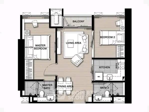 picture 2-BR Condo at Whizdom Essence Sukhumvit near BTS Punnawithi (ID 2070970) - 7/8