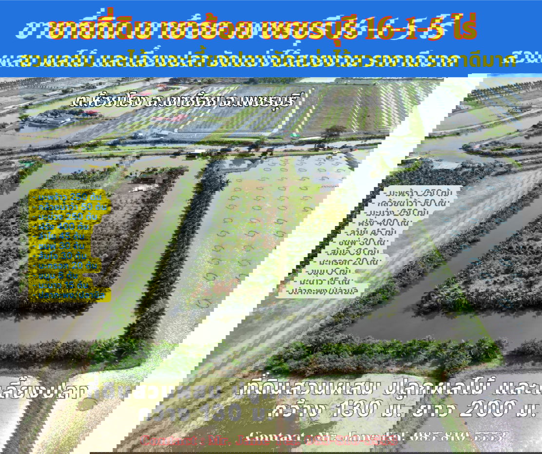 รูป ายที่ดิน สี่เหลียมสวย ทำสวนผลไม้ผสม และเลี้ยงปลา วิวดีมาก ตำบลห้วยโรง อำเภอเขาย้อย เพชรบุรี 16-1-5 ไร่ ราคาดีมาก ขาย 390,000 บาทต่อไร่ เท่านั้น - รูปที่ 4/4