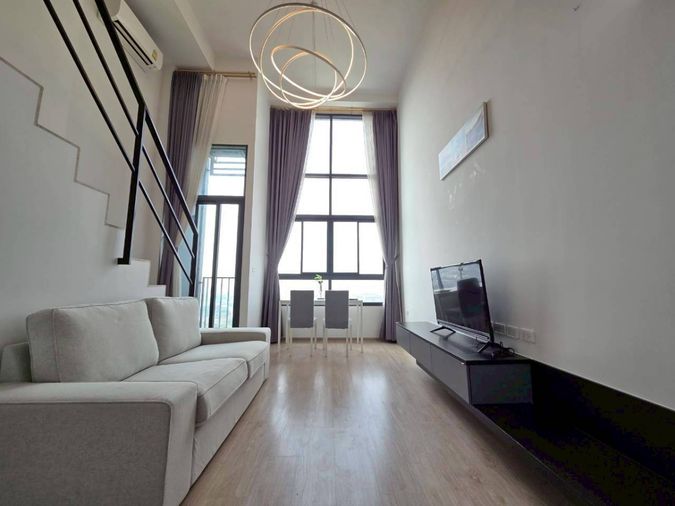 PFD-07856 ให้เช่า Ideo New Rama 9 (ไอดีโอ นิว พระราม 9) ห้อง Duplex เพดานสูง (2 ชั้น) | ชั้น 23 วิวเมืองสวย 37 ตร.ม. แต่งครบ พร้อมอยู่ 17,000 บ.