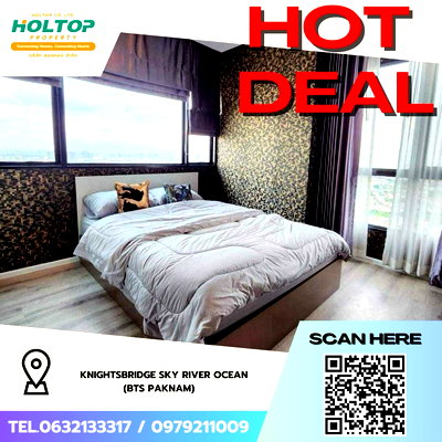 Condos for rent Paolo Hospital Phrapradaeng : #Z4212💥 190169🔥 Condo for Rent: Knightsbridge Sky River Ocean (BTS Paknam)