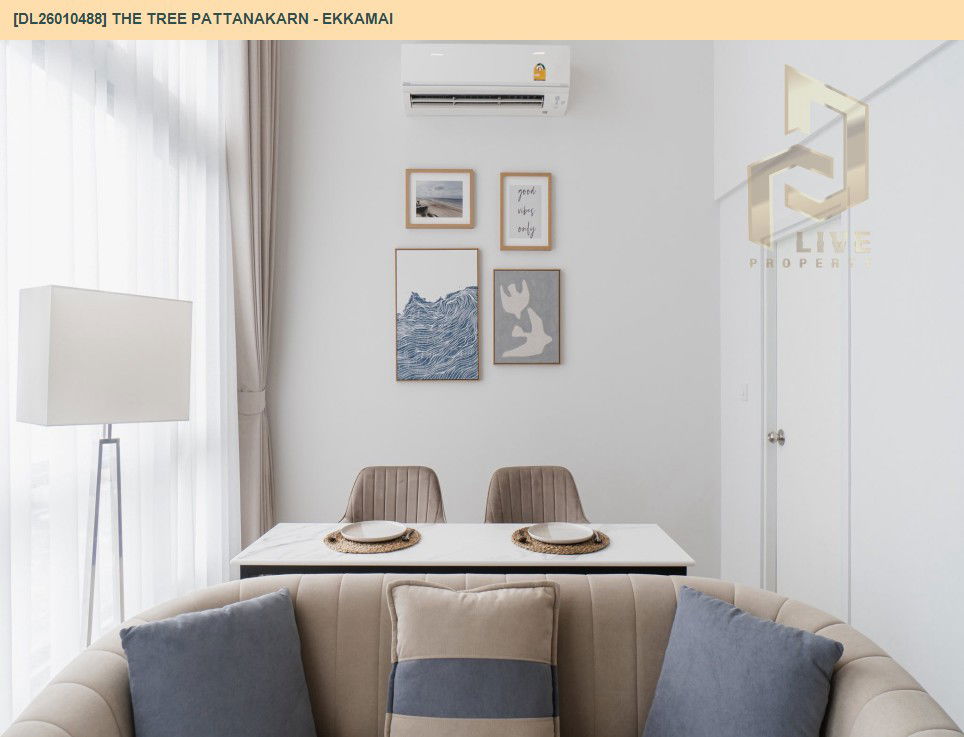 รูป DL26010488 ให้เช่าคอนโด เดอะ ทรี พัฒนาการ - เอกมัย (The Tree Pattanakarn - Ekkamai) ใกล้ สายสีส้ม พร้อมเข้าอยู่ โทรด่วน 0653619502 LineID @534wlwof - รูปที่ 5/10
