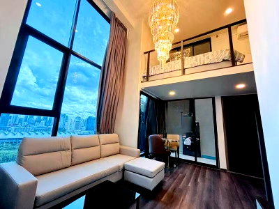 ขายคอนโด : [For Sale] Knightsbridge Space Rama 9 | Duplex 1 ห้องนอน 1 ห้องน้ำ *ขายพร้อมผู้เช่า สนใจติดต่อ Line @280ptgmm