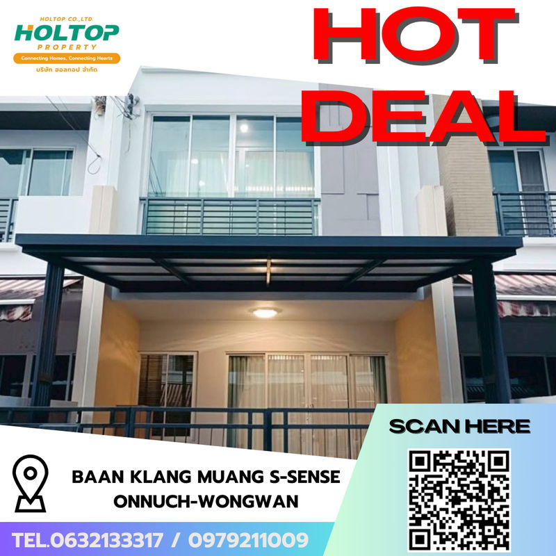 ทาวน์โฮมให้เช่า : #R8956 🎉 200169 ให้เช่าบ้าน Baan Klang Muang S-Sense Onnuch-Wongwan