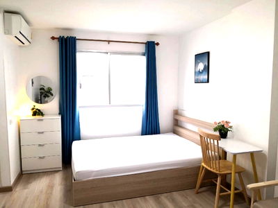 Condos for rent Rangsit University : For rent: Lumpini Township Rangsit-Khlong 1, Building B2, 4th floor (5,500 THB/month), 22 sq m, fully furnished.