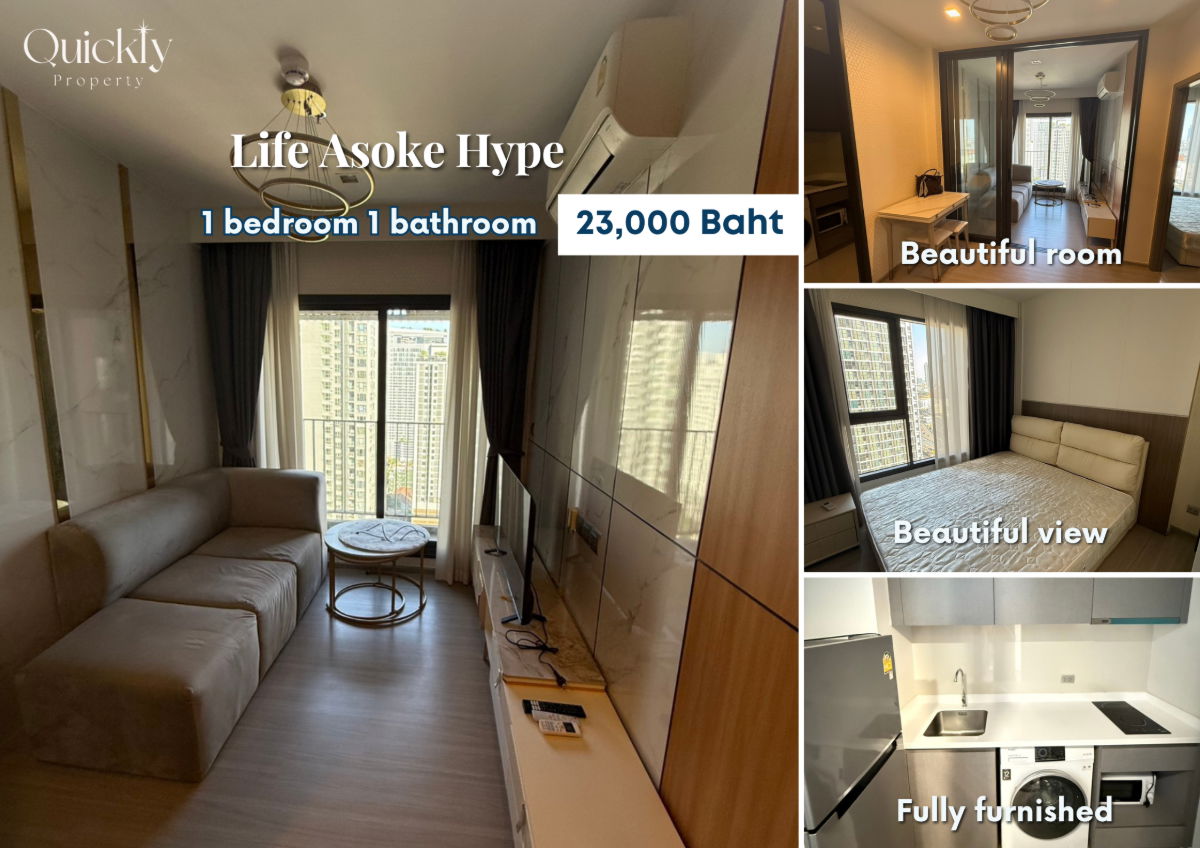 picture Life Asoke Hype | Price 23,000 THB | Beautiful room, great location, fully furnished, ready to move in. - 1/11