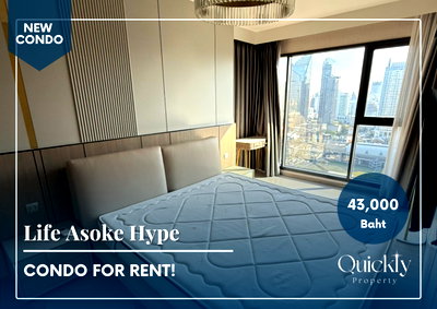 Condos for rent : Life Asoke Hype | Price 43,000 THB | Beautiful room, great location, fully furnished, ready to move in.