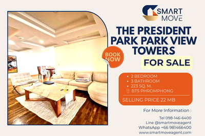 Condos for sale The Customs Department : Sale !! Newly renovated, View Chao Phraya River ! Code C20241200016...The President Park Park View Towers, 2 bed, 3 bath, furnished, Special Deal!
