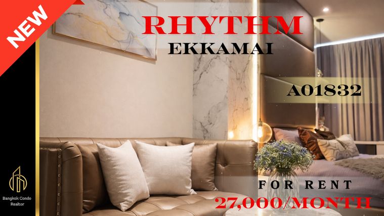 🍀🍀🍀 Exclusive Unit🌹🌹 ให้เช่า 📌 ริทึ่ม เอกมัย 🌸 (Line:@rent2022) พร้อมอยู่ ✨A01832