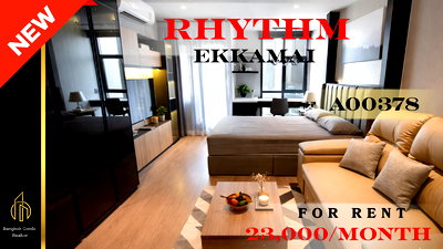Condos for rent Soi Thonglor (Sukhumvit 55) : 🍀🍀🍀 Exclusive Unit for Rent 🌹🌹 📌 Rhythm Ekkamai 🌸 (Line: @rent2022) ✨ Ready to move in | Property Code: A00378