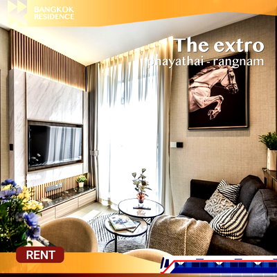 Condos for rent :  The Extro Phayathai–Rangnam ⭐ Beautifully decorated room with modern built-in furniture, cozy and stylish 💖 Near BTS Victory Monument 