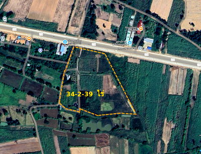 ที่ดิน ขอนแก่น : ขายที่น้ำพอง ขอนแก่น  34.5 ไร่ หน้ากว้าง 100 เมตร ติดถนน 4 เลน และมีถนนด้านข้างที่ดิน_BL173