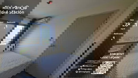 T8QR9A ให้เช่าคอนโด Rich Park @ Triple Station 28 ตร.ม. ชั้น 17 line id : @livinglegacy