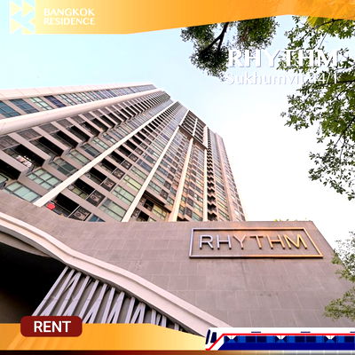 Condos for rent Sukumvit 44/1 :  Rhythm Sukhumvit 44/1, Near BTS Phra Khanong💛Excellent condition, well-maintained 