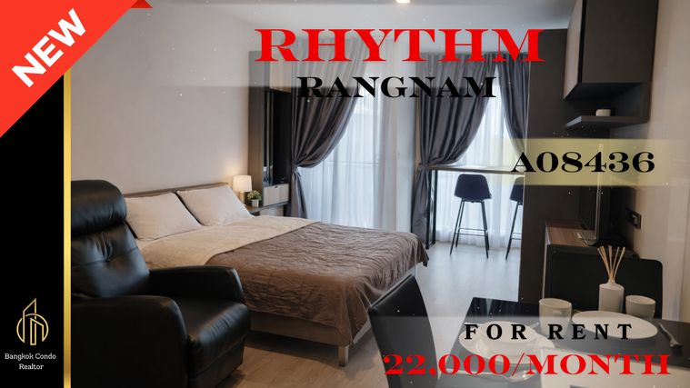 🍀🍀🍀 Exclusive Unit🌹🌹 ให้เช่า 📌 ริทึ่ม รางน้ำ 🌸 (Line:@rent2022) พร้อมอยู่ ✨A08436